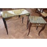 Modern dressing table and bedside table with mirrored tops and drawers Condition reports are not