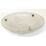 French frosted glass centre light shade be Degue, 35cm diameter. Condition reports are not available