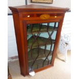 19th century mahogany and inlaid corner cupboard Condition reports are not available for Interiors
