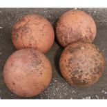 Four terracotta ornamental garden ball 25cm diameter Condition reports are not available for