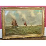 R. Lampen, Marine scene, oil on canvas. Condition reports are not available for Interiors Sale