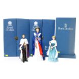 Royal Doulton Queen Elizabeth II, Lady Diana Spencer and HRH Prince of Wales. Condition reports