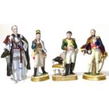 Four Dresden porcelain figures of Generals and Soldiers Condition reports are not available for