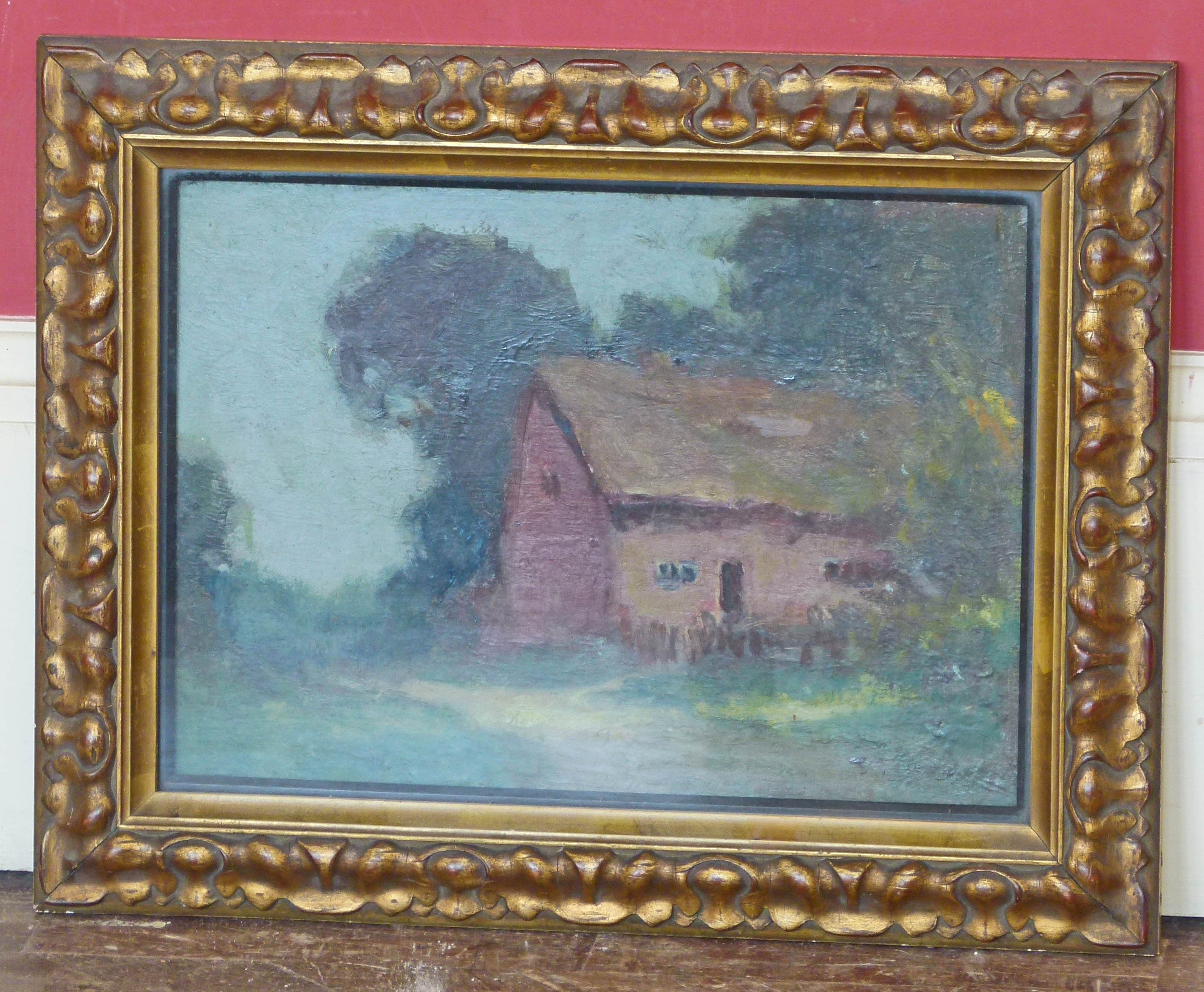 Fred Merriman, Rural Cottage, oil. Condition reports are not available for Interiors Sale