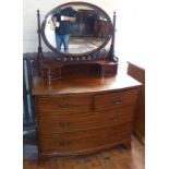 19th century mahogany bow-fronted dressing chest. Condition reports are not available for