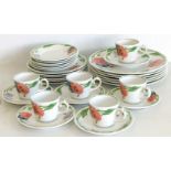 Villeroy & Boch "Amapola" tea set 6-piece, comprising cups and saucers, plates and side plates