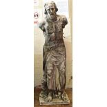 Romanesque classic style figure of a bearded man, 145cm tall, fabricated in fibreglass. Condition