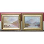 Pair Tom Ridley oil paintings. Condition reports are not available for Interiors Sale