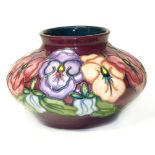 Moorcroft pansy pattern vase, 1st quality, 12cm high Condition reports are not available for