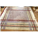 Modern fringed rug, purchased from Friths 226 x 231cm. Condition reports are not available for