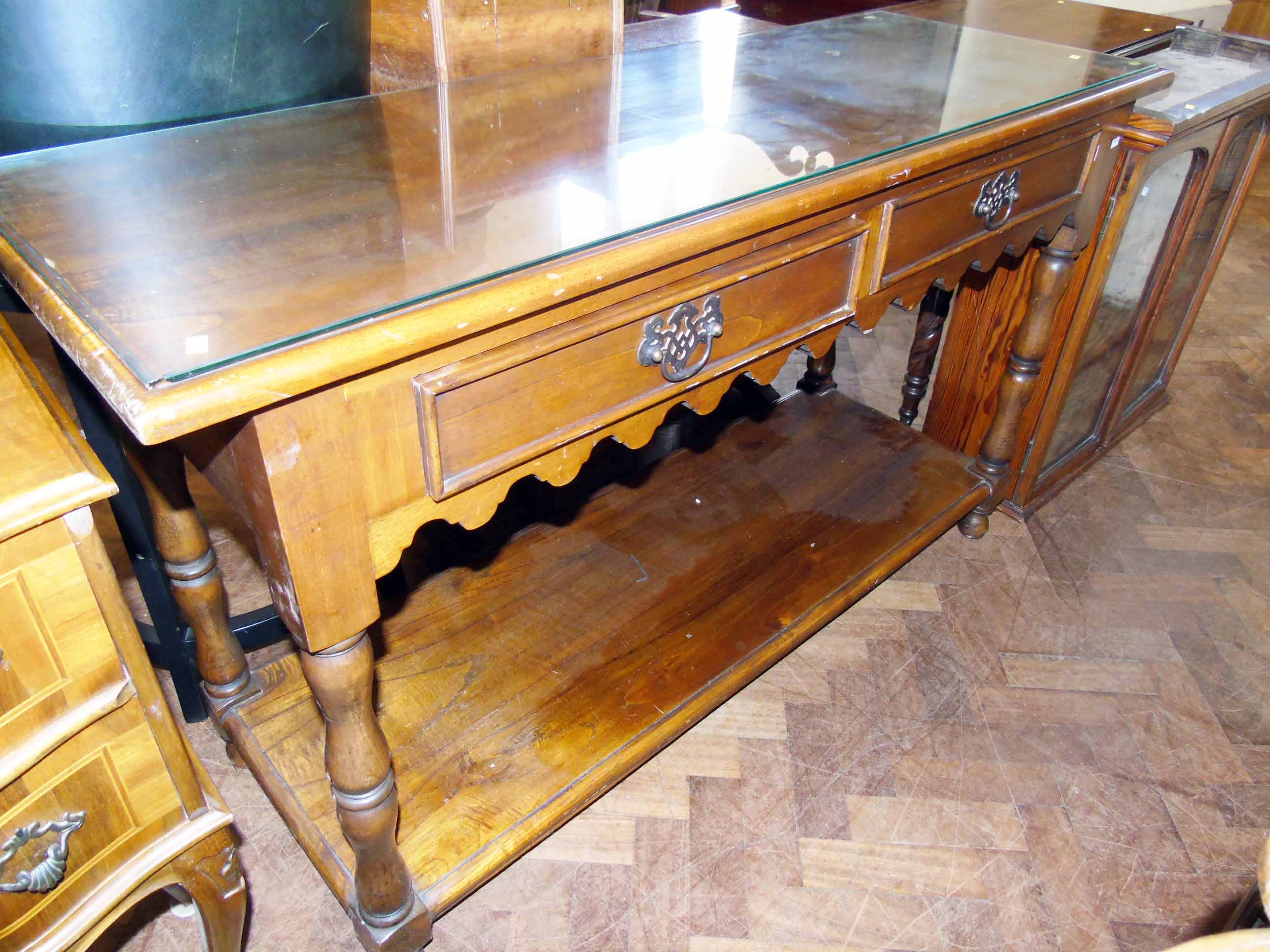 Reproduction30 hardwood hall side table Condition reports are not available for Interiors Sale