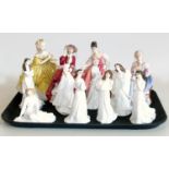 12 Royal Doulton figures, "The Last Waltz", "Happy Anniversary", "Fair Lady" (Coral Pink) "Top of