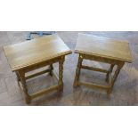 Pair light oak reproduction stools. Condition reports are not available for Interiors Sale