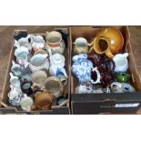 Collection of 19th century jugs, twenty five pieces, most damaged. Condition reports are not