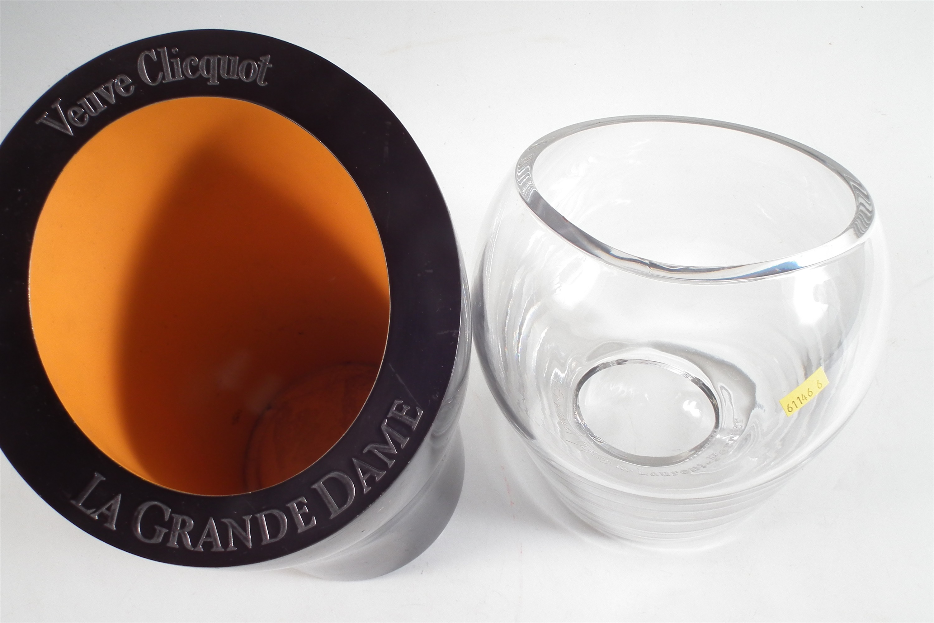 Limited edition 106/500 Emanuel Barleo for Laurent-Perrier glass ice bucket together with a Veuve - Image 2 of 4