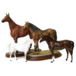 Beswick arab, Red Rum, Royal Doulton Arab and Capo Di Monte race horse Condition reports are not