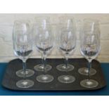 Eight Waterford John Rocha glasses, four white and four red. Condition reports are not available for