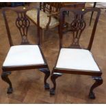 A pair of mahogany Chippendale style dining chairs Condition reports are not available for Interiors