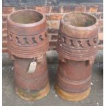 Pair of terracotta chimney cowls by Jabel Thompson, Northwich. Condition reports are not available