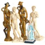 Five various resin figurines. Condition reports are not available for Interiors Sale