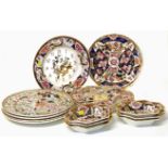 Collection of Masons Ironstone, to include seven plates, clock, and six dishes, Condition reports