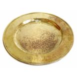Brass Hugh Wallace dish with rope style edge 36cm diameters Condition reports are not available