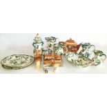 A collection of Masons chartreuse ware and Price cottage ware Condition reports are not available