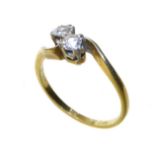 Diamond 2-stone 18ct gold ring Condition reports are not available for Interiors Sale