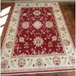 Modern Indian woollen 'Chobi' carpet 217 x 308cm (with certificate dated 2015). Condition reports