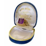 Amethyst adn 14ct gold Gents ring gross weight 11.2g ring size V1/2 Condition reports are not
