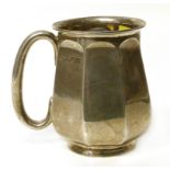 Small faceted silver cup, marks for Sibray, Hall & Co. London, 1910 Condition reports are not