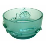 French Art Deco green glass bowl. Condition reports are not available for Interiors Sale