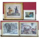 Three signed prints after Sir William Russell flint to include "The Dance of a Thousand