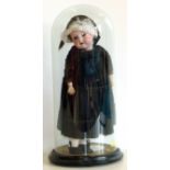 Armand Marseille doll 390n, under glass dome which stands 45cm high Condition reports are not