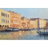 James Longueville, "Evening Sun, Grand Canal, Venice", oil.