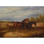 James Clark, Horses in a field, oil.