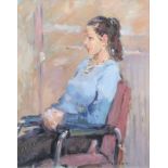 Gordon Radford, Portrait of a seated girl, oil.