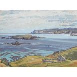 Bates, 20th century, Coastal scene, oil on canvas.