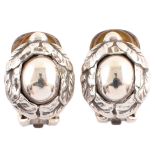 Pair of Georg Jensen 1997 Annual silver clip-on earrings