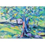Mike Weeden, "Blue Tree Meadow - Smerral", oil.