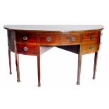 George III mahogany demi-lune sideboard.