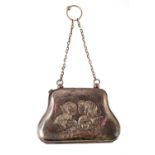 An Edwardian silver coin purse,