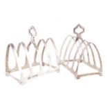 A pair of Walker & Hall silver miniature toast racks,