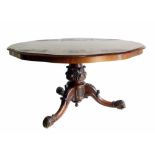 Victorian walnut loo table.
