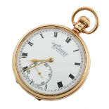 9ct gold open faced pocket watch