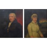 English School, 18th/19th century, Portraits of Mr & Mrs Greenway, oils (2).