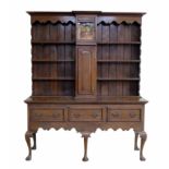 20th century oak dresser and clock.