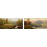 William Mellor, River landscape with sheep and lake scene with cattle, oil (2).