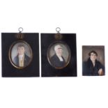 Three early 19th century portrait miniatures (3).