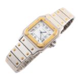 Gent's Cartier Santos steel and yellow gold bracelet watch.